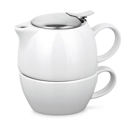Tējkanna ar krūzi- porcelāna