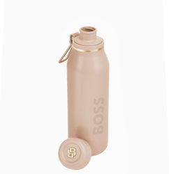 Termo pudele HUGO BOSS Double B Nude & Gold bēšā krāsā ar zelta detaļām