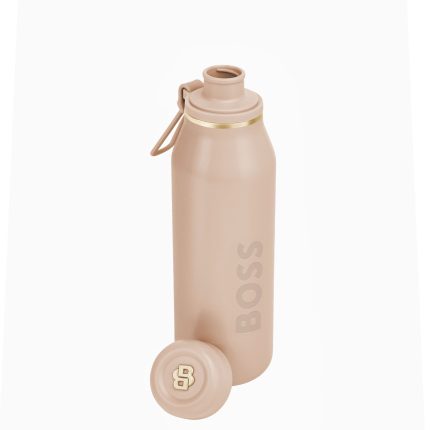 Termo pudele HUGO BOSS Double B Nude & Gold bēšā krāsā ar zelta detaļām