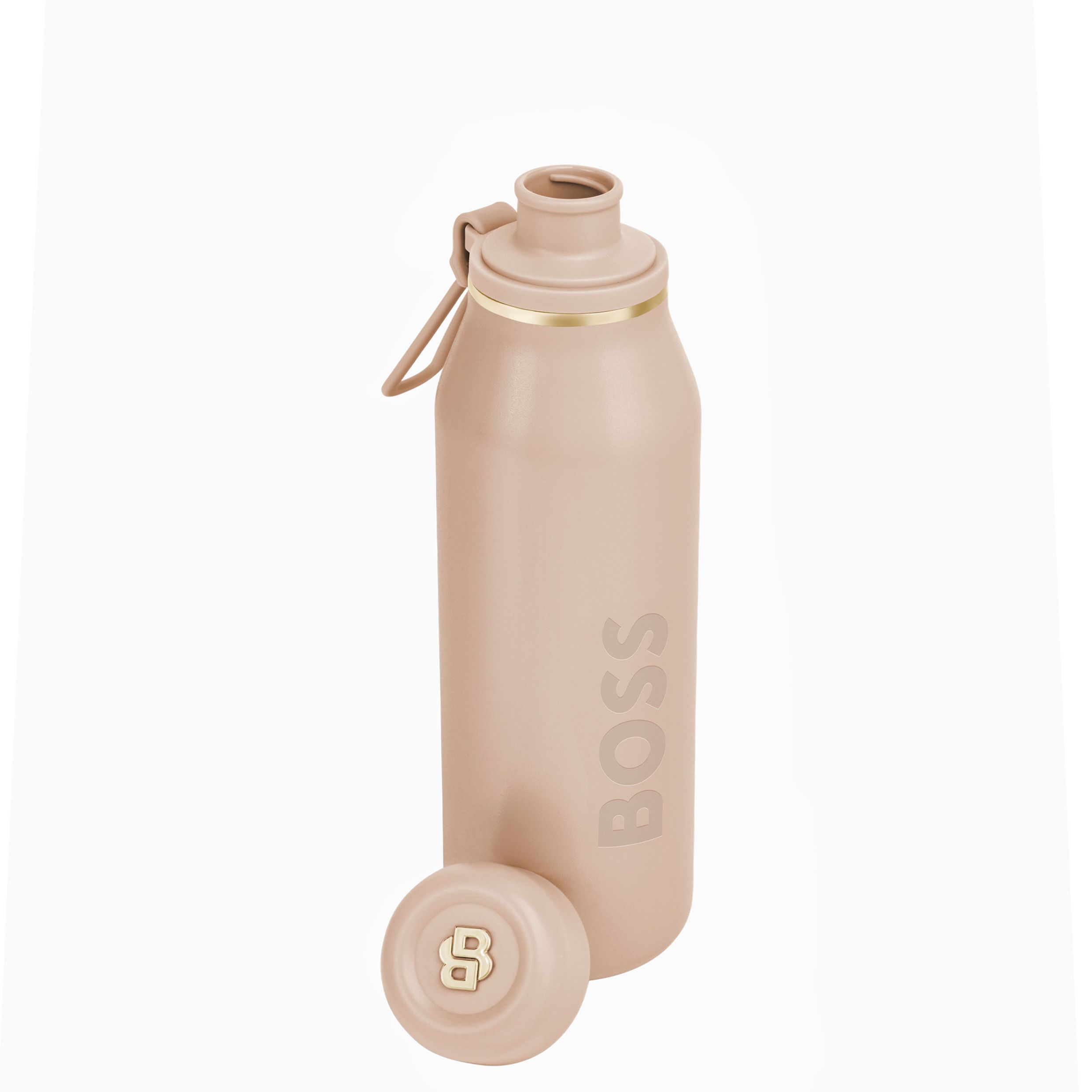 Termo pudele HUGO BOSS – Double B Nude & Gold Termo pudele HUGO BOSS Double B Nude & Gold bēšā krāsā ar zelta detaļām